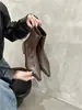 Botas Elásticas Slim Outono 2024 Novas Botas de Cano Curto com Bico Fino e para Calçar Facilmente, Botas Meia Únicas para Mulheres, Salto Médio Grosso Fashionáveis para Primavera e Outono