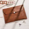 Bolsa para Arquivos A4 Bolsa Personalizada de Couro para Armazenamento de Documentos Pasta Grande Capacidade Espessada Impermeável Bolsa para Conferências de Negócios