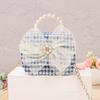 Bolso Infantil Estilo Chanel Nuevo Lazo de Perlas de Seis Estrellas Portátil Cruzado de Doble Uso Monedero de Princesa