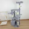 Suministros para Mascotas Gris Marco de Escalada para Gatos de Múltiples Niveles Cama para Gatos Tabla Rascadora para Gatos Pegatina de Pared de Escalada para Gatos Integrada Sofá Resistente al Desgaste