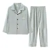 Pijama para hombre se puede usar en primavera y otoño manga larga color liso algodón nubes algodón otoño e invierno ropa de casa para niños 302-4