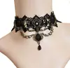 Collar de encaje negro europeo y americano vintage exagerado joyería para mujer collar pulsera corazón de amor