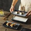 Plato de sushi, plato plano rectangular, bandeja de postre de cerámica, vajilla para barbacoa, platos fríos japoneses, plato de sushi