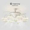 Luz de Ventilador para Sala de Estar, Simple Moderna de Lujo Ligero con Sensación de Alta Gama, Diseño de Gota de Agua, Potente Potencia de Viento, Luz de Ventilador de Techo Invisible para Comedor, Paquete para Toda la Casa