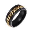 Joyería popular transfronteriza cadena para hombre anillo de descompresión giratorio de acero inoxidable tamaño estándar de EE. UU. opcional combinación multicolor