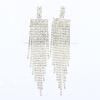 Aretes Originales de Cadena de Garra de Cascada Ancha Europea y Americana Exagerados Set de Aretes al por Mayor con Diamante Aretes Largos de Borla Joyería Transfronteriza