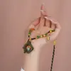 Cordón Estilo Chino Thangka Tara Verde Zakiram Cuero de Vaca Limpiador Colgante Femenino Xizang Cuerda Cuerda para Collar Wenwan Joyería