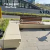Banqueta macetero con esquina ensamblada, silla combinada de madera anticorrosión para plaza comercial, banco de ocio exterior de forma personalizada GRC