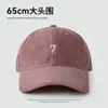 Boné de baseball de veludo cotelê Outono e Inverno masculino e feminino circunferência da cabeça grande mostra o rosto bordado pequeno número 7cem combinar estilo coreano boné com aba moda