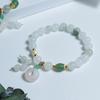 Pulsera de cuentas redondas Tianshan Cui de Xinjiang Pulsera de jade con flor de hielo Pulsera de jade Tianshan Cui Suministro en vivo al por mayor
