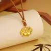 Bolsa com Pingente Ruyi de Caqui Corda Trançada Colar Estilo Nacional 2025 Novo Pingente Ruyi de Caqui Seda Design Antigo Corrente para Suéter