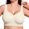 Sutiã de Suporte Macio para Seios Grandes de Comércio Exterior para Mulheres, Estilo Fino Sem Costura, Sutiã Sem Fio, Sutiã Push-Up Confortável para Mulheres Plus Size, Sutiã de Gelatina