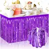 Cortina de Tela de Lluvia Transfronteriza Falda de Mesa 75*275cm Falda de Mesa con Borlas Fiesta Navideña Boda Cumpleaños Diseño de Mesa Cortina de Mesa