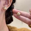 Aretes de Perlas de Pan al Vapor Color Champán Retro Francés para Mujer Aretes Distintivos de Alta Gama que Combinan con Todo Aretes Elegantes Estilo Coreano