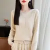 Cárdigan de punto resistente con pedrería para mujer, suéter abrigo corto, nuevo modelo 2026, estilo "old money", suéter de cuello redondo, top exterior adelgazante
