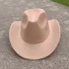 Chapéu de Cowboy Ocidental Liso Transfronteiriço, Chapéu de Jazz Elegante com Aba para Festas ao Ar Livre e Apresentações de Palco