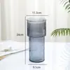 Jarrón de cristal en forma de cono, estilo ins nórdico, jarrón transparente grande y simple para bambú hidropónico, decoración de arreglo floral de escritorio y sala de estar