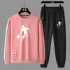 Conjunto de Moletom Versátil Nova Moda Transfronteiriço Primavera e Outono Novo Casual Manga Longa Esportivo Conjunto de Duas Peças Venda Direta de Fábrica
