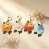 Portatarjetas de Acceso de Cuero Flor de Durazno Caliente Transfronterizo Localizador Estuche Protector Llavero Colgante de Regalo Hebilla de Anillo de Llave