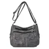 Bolsas Femininas Transfronteiriças 2024 Novo Estilo Casual Bolsa de Ombro de Grande Capacidade Bolsa Transversal de Couro Lavado Moda Bolsa de Mãe Atacado