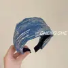 2025 Nueva Diadema de Color Denim Accesorios Coreanos para el Cabello Diadema Ultrancha con Lentejuelas Diadema Super Brillante Pasador Nueva Moda