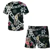 Estação Independente 2023 Comércio Exterior ebay Animal da Selva Veado Sika T-shirt conjunto Impressão 3D Casual Masculino Manga Curta Curto