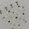 Pegatinas de Arte para Uñas Mariposa Aurora de Cristal 5D en Relieve Tridimensional Versátil Cinta Aurora Lazo Pegatinas para Uñas DIY