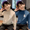Y Two Two Eight Three # Roupa Masculina Veludo Alemão Camiseta de Manga Longa Camiseta Básica Outono e Inverno Crianças Grandes Roupa Interna Gola Alta Meia Roupa de Bebê