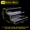 Rack de Exibição Escada Acrílico Alto Transparente Trapezoidal Rack de Armazenamento Três Camadas Suporte Mão em Pé Camada Particionada