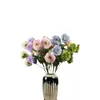 Flores de Loto Artificiales de Cuatro Cabezas para Decoración de Bodas, Arreglo de Arco de Flores de Seda, Materiales de Flores Falsas, Envío Transfronterizo Disponible