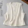 Toma real #2026 Nuevo Chaleco sin Mangas Holgado Estilo Europeo de Gama Alta Cárdigan Delgado Chaleco de Lino y Algodón Top para Mujer