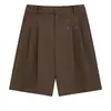 Pantalones Cortos de Traje de Seda de Hielo para Hombres y Mujeres, Estilo Pareja, Nuevos Pantalones Cortos de Verano Ajustados de Pierna Ancha, Pantalones Sueltos Casuales de Longitud Media