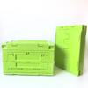 Caja de Almacenamiento de Gran Capacidad de 55L Plegable Caja de Almacenamiento con Puerta Lateral Plástico Caja de Almacenamiento con Tapa Abatible Caja de Almacenamiento Estilo Camping al Aire Libre