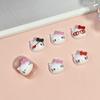 Novos acessórios de arte de unha de desenho animado da Hello Kitty, laço tridimensional fofo e brincalhão, cabeça de gato Kt, acessórios de unha faça você mesmo