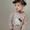 Conjunto de colete 90% pluma de pato branco para outono e inverno de menina, com um suéter de tricô estilo fofo e calças legging, um conjunto de três peças