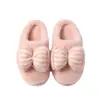Pantuflas de algodón con lazo para mujer, nuevas pantuflas de interior para el hogar Otoño/Invierno 2026, silenciosas, de suela suave y forradas de felpa para abrigar
