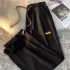 Pantalones largos casuales de verano nuevos, plisados, holgados, talla grande, con caída, corte recto, adelgazantes, de longitud hasta el suelo, con textura