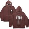 Sudadera casual estilo americano con capucha y cremallera larga para hombre, otoño e invierno, nueva para jóvenes, holgada, sencilla, con estampado de Spider-Man