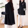 Talla grande Camisa estilo occidental para mujer chica gordita Otoño Negro Suelta Adelgazante Mamá Manga Larga Top Camisa Base Camiseta