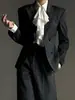 Elegante Blazer Largo Rayado de Fábrica con Solapas de Muesca para Hombres y Mujeres, Abrigo de Traje de Moda para la Temporada de Primavera