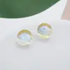 Nueva hemisfera de resina 10 mm plana polvo de oro efecto cielo estrellado material diy hecho a mano accesorios para joyería venta al por mayor