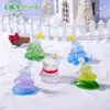 Micro-Paisagem Criativa Fofa Árvore de Natal Boneco de Neve Estatueta Casa de Bonecas DIY Decoração Acessório de Pendurar Mini Ornamento
