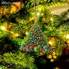 Navidad Año Nuevo Forma de Árbol de Navidad Colgante Navideño Acrílico Adorno de Árbol de Navidad Plano 2D Decoración Festiva Regalo