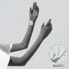 Mangas de Protección Solar de Nuevo Estilo para Mujer, Mangas de Hielo para Protección Solar de Verano, Guantes de Seda de Hielo Abiertos para Deportes al Aire Libre, Frescos y Transpirables