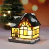 Decorações de Natal Resina Luminosa Micro-Paisagem Casa Pequena Decoração de Natal Pequenos Enfeites Suprimentos para Presente