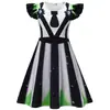 Halloween Nuevo Transfronterizo Pesadilla Cosplay Estampado Digital Mediano-Grande Vestido de Mangas Acampanadas Falda Línea A