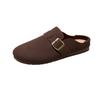 Sapatos Sanxi Estilo Igual com Forro de Lã tipo Birkenstock para Mulheres, Mocassins Planos de Dois Usos, Mocasins Macios de Solado Retro Francês, Sapatos de Pelúcia