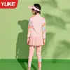 Traje de baño para niñas Nuevo estilo Dividido de manga larga Pantalones largos Cómodo Transpirable Secado rápido Estudiante Traje de baño para natación y aguas termales