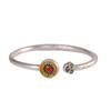 Joias de Prata Prata Pura 999.9 Esmalte Dourado Flor Auspiciosa Pulseira Moda Versátil Luxo Leve Bracelete Aberto