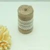 Encaje de encaje de rollo de lino encaje DIY hecho a mano boda Navidad manualidad encaje de rollo de lino cuerda de rollo de lino venta al por mayor